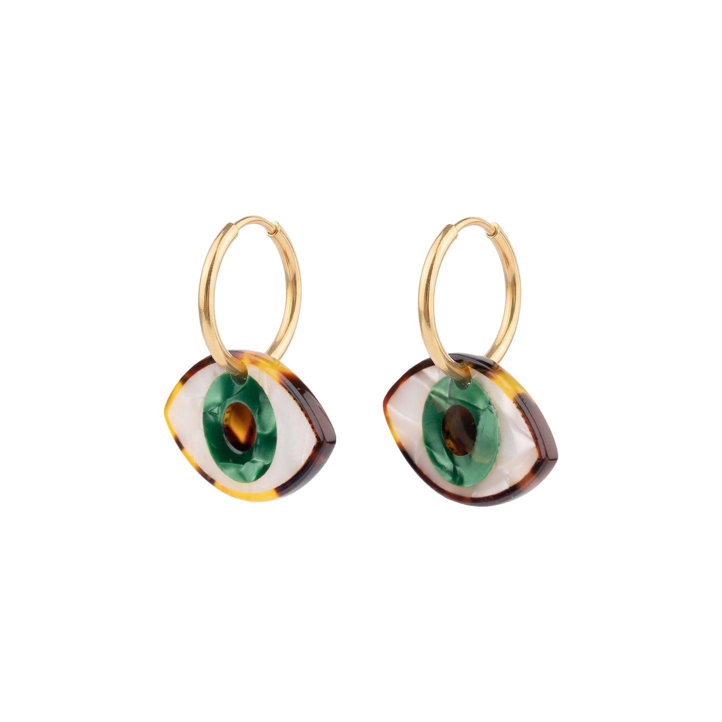 Green Eye Earrings