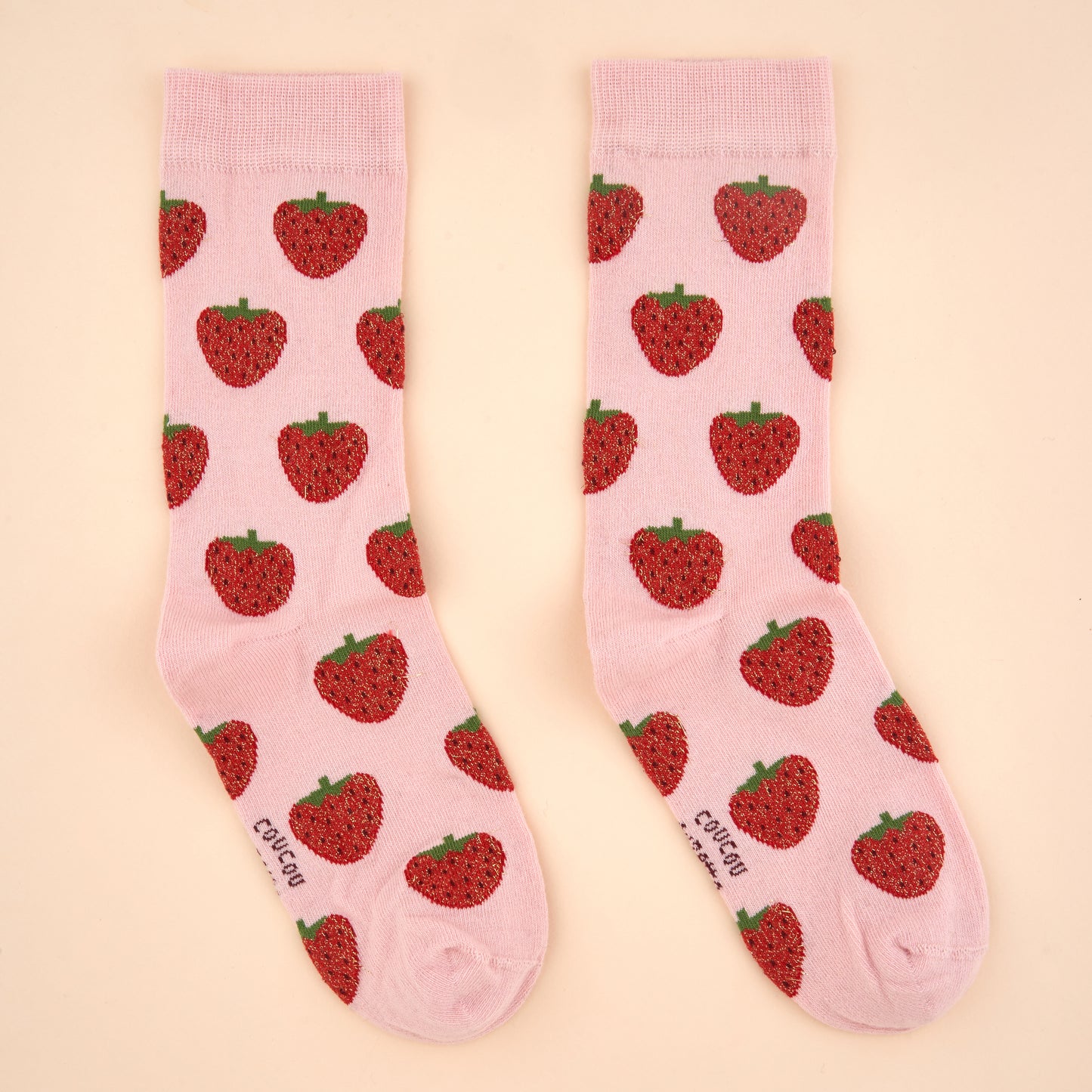 Chaussettes à paillettes Fraise