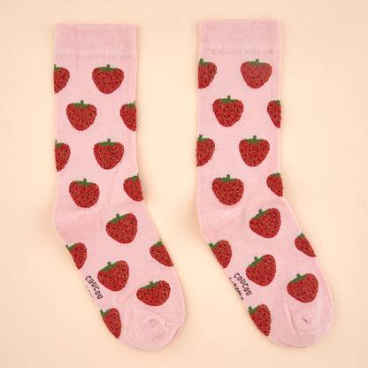 Chaussettes à paillettes Fraise