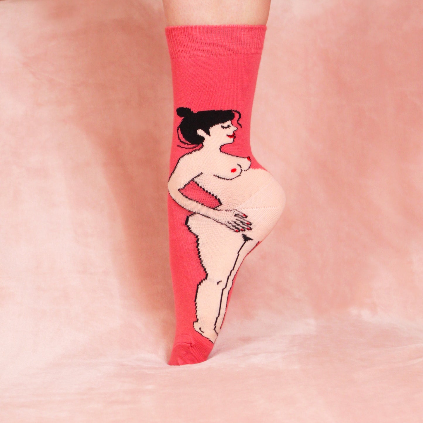 Pregnant Woman Socks - White
