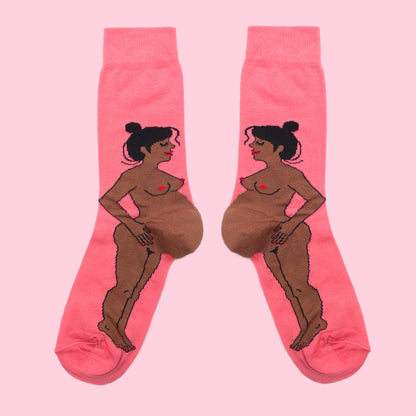 Pregnant Woman Socks - Black