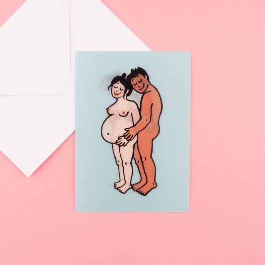 Pregnancy Postcard - White Mom Black Dad