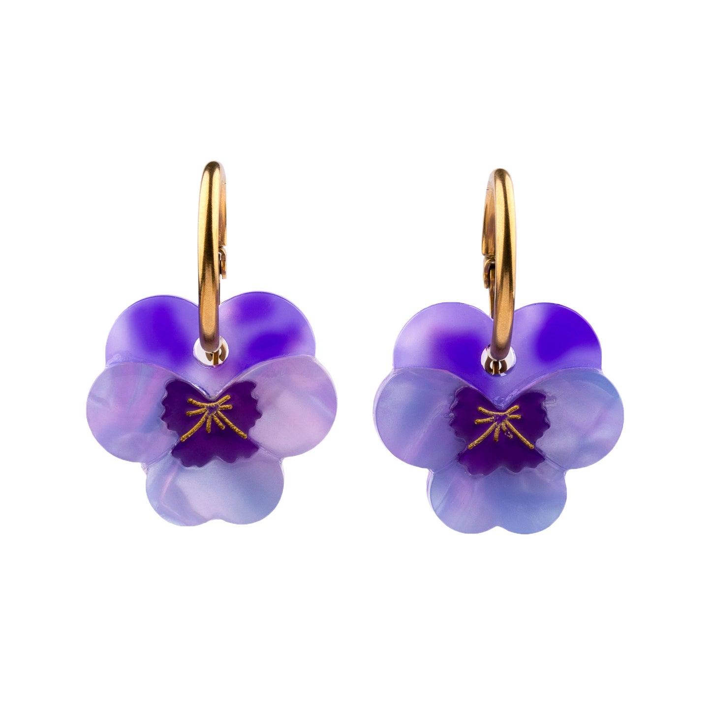 Boucles d'oreilles Pensée Mauve - Coucou Suzette