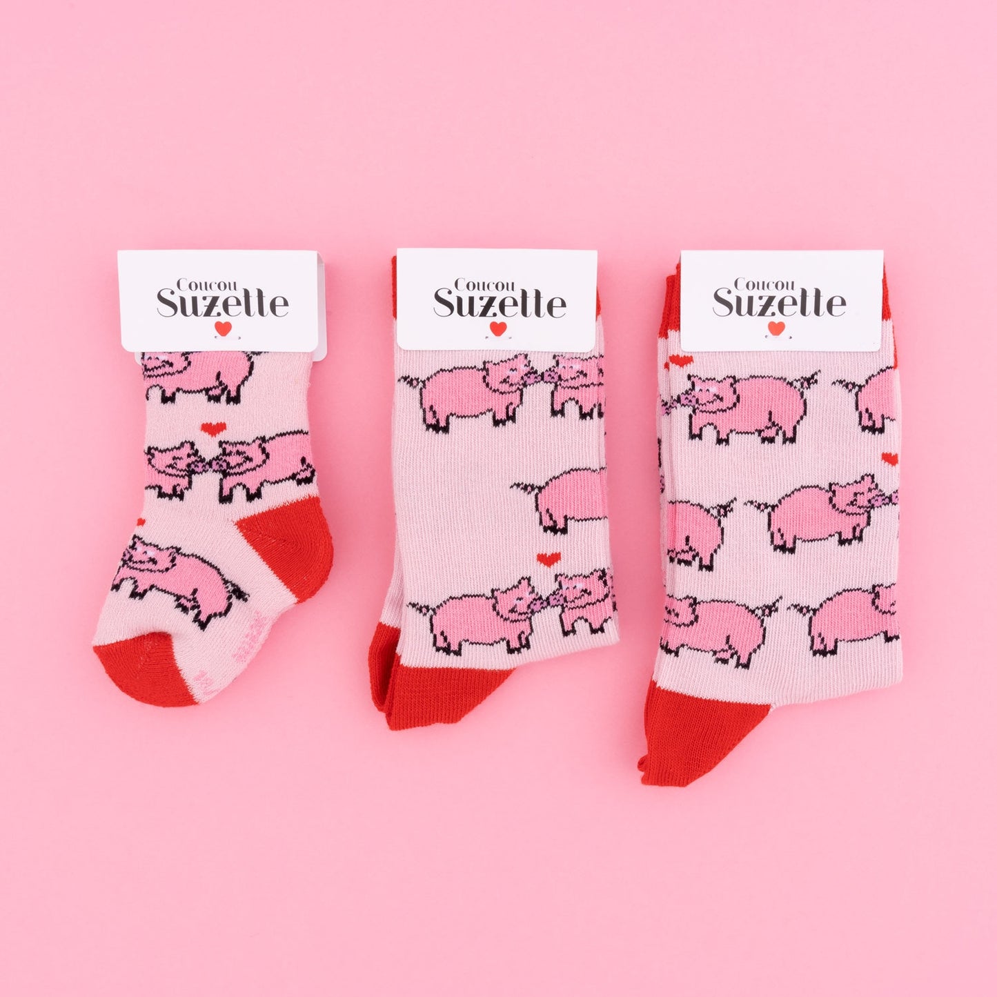 Chaussettes Cochons Amoureux - Enfant - Coucou Suzette