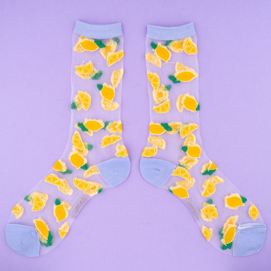 Lemon Sheer Socks
