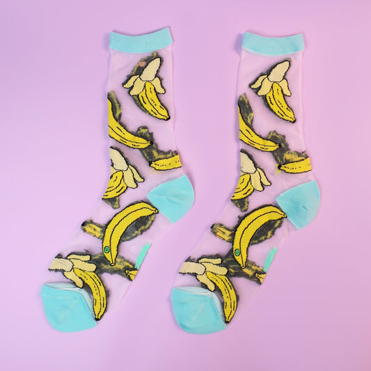Chaussettes transparentes Banane