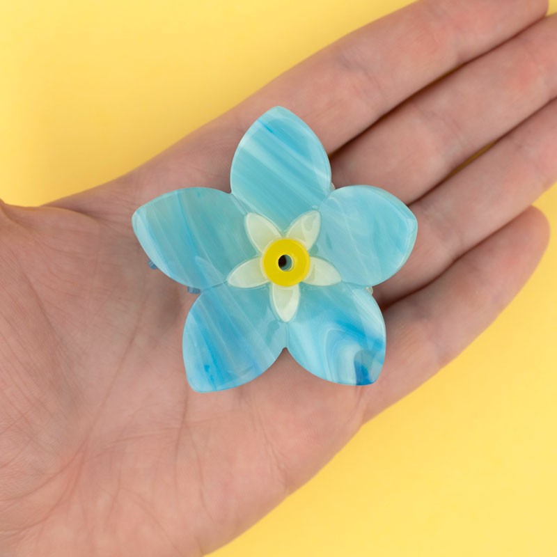 Blue Forget Me Not Flower Hair Claw