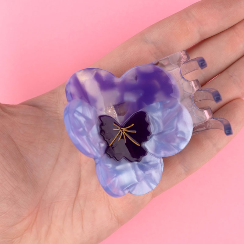 Purple Pansy Hair Claw