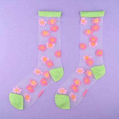 Sakura Sheer Socks