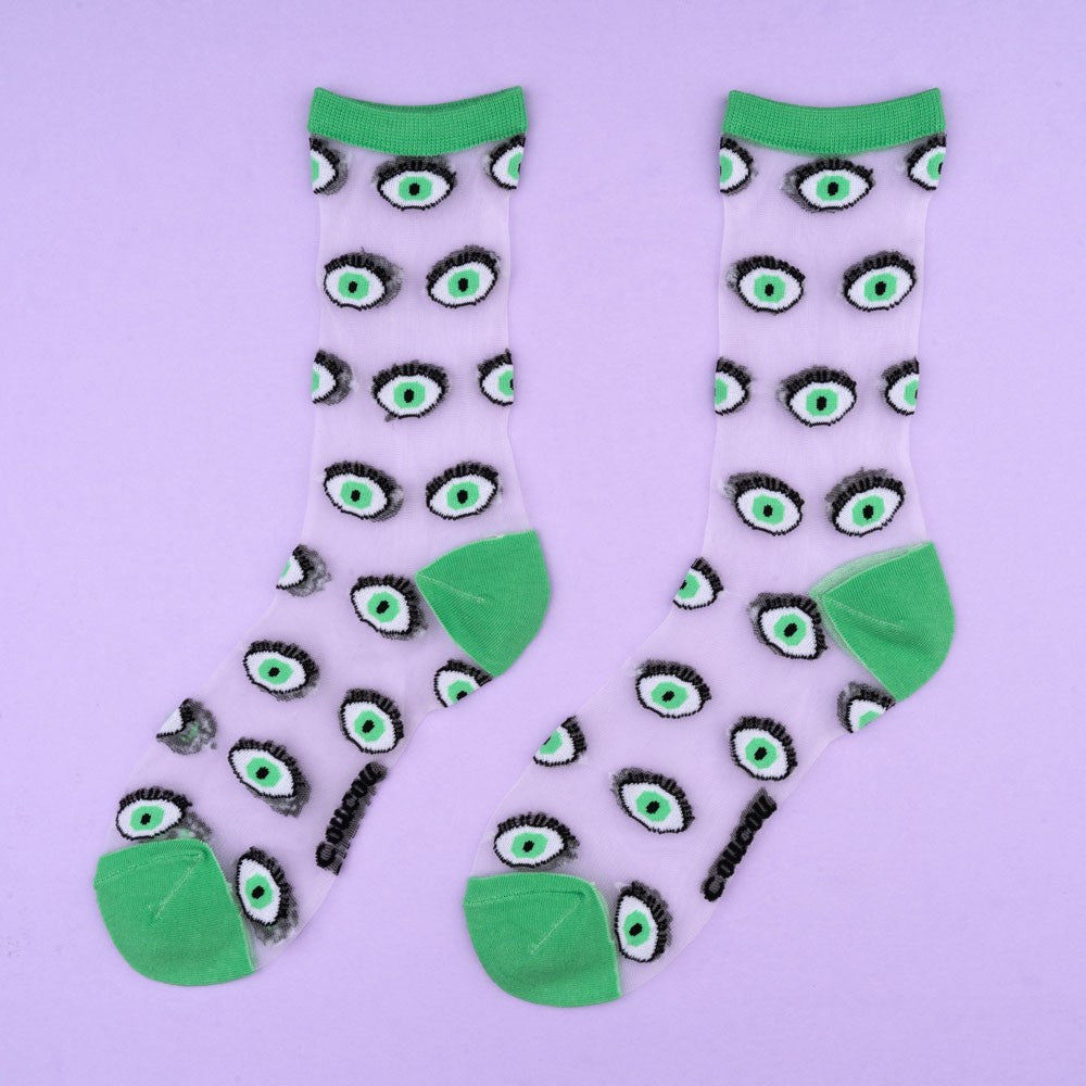 Eye Sheer Socks - Green