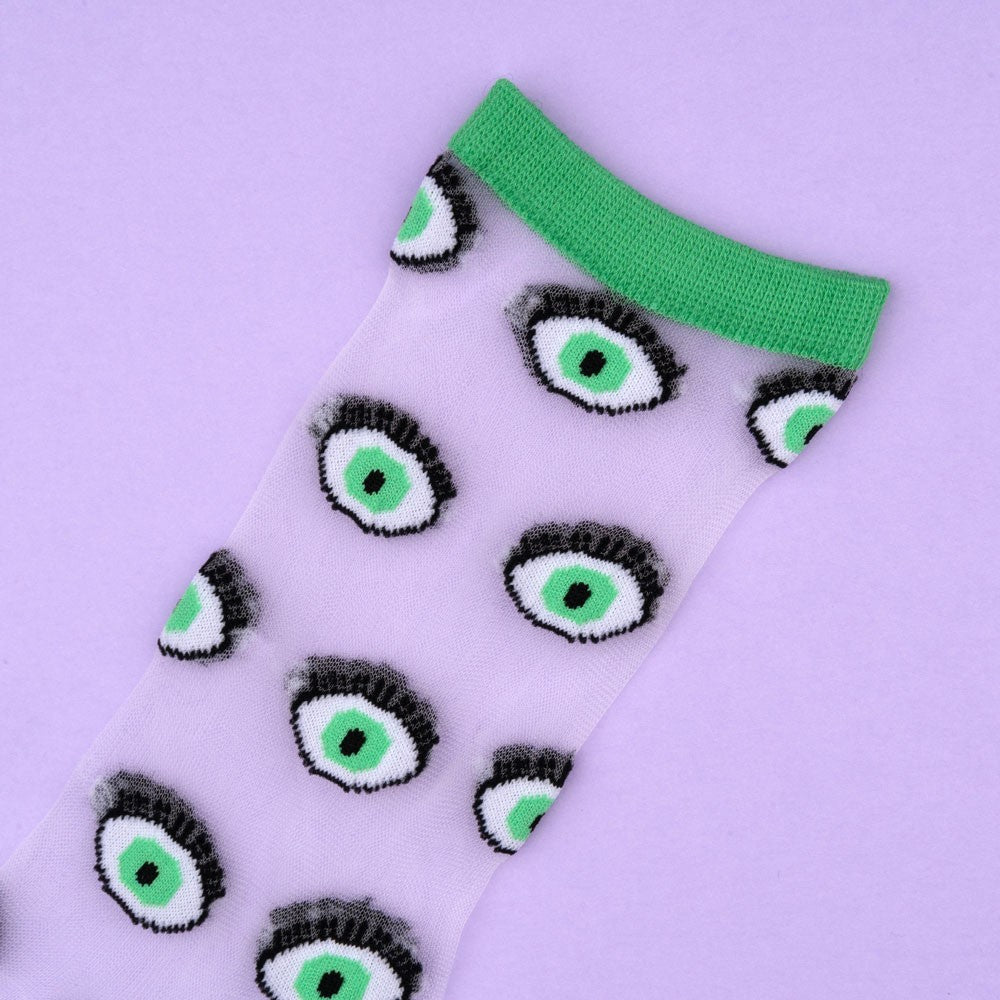 Chaussettes transparentes Oeil - Vert - Coucou Suzette