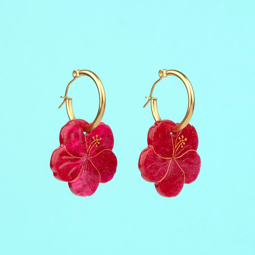 Boucles d'oreilles Hibiscus - Coucou Suzette