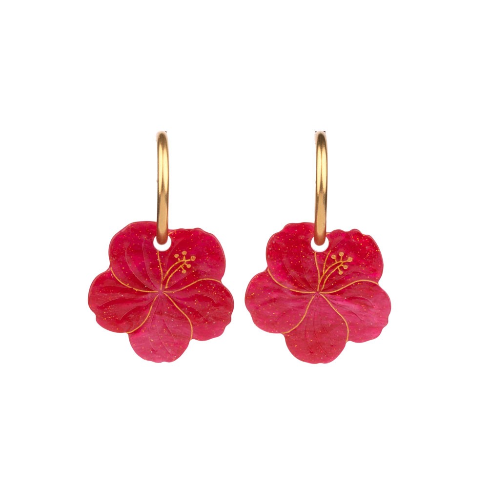 Boucles d'oreilles Hibiscus - Coucou Suzette