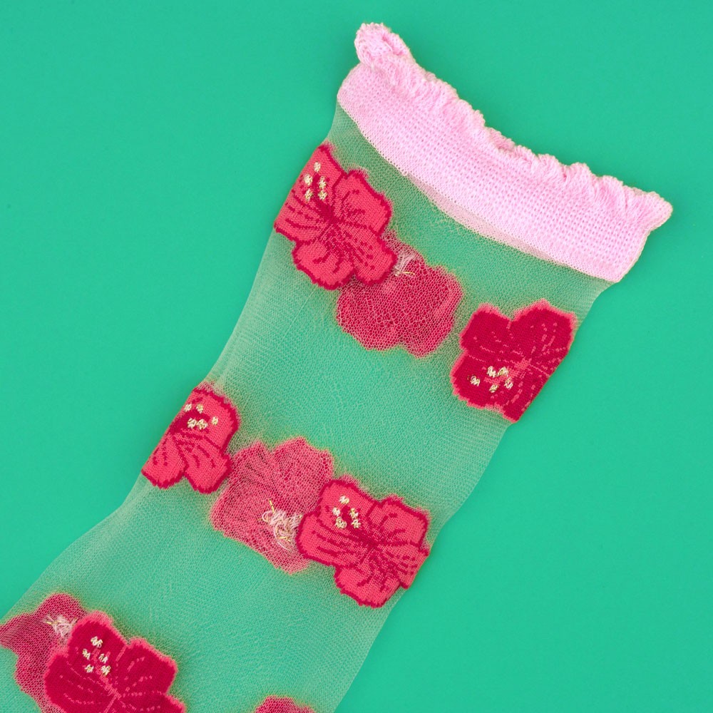 Chaussettes transparentes Hibiscus - Coucou Suzette