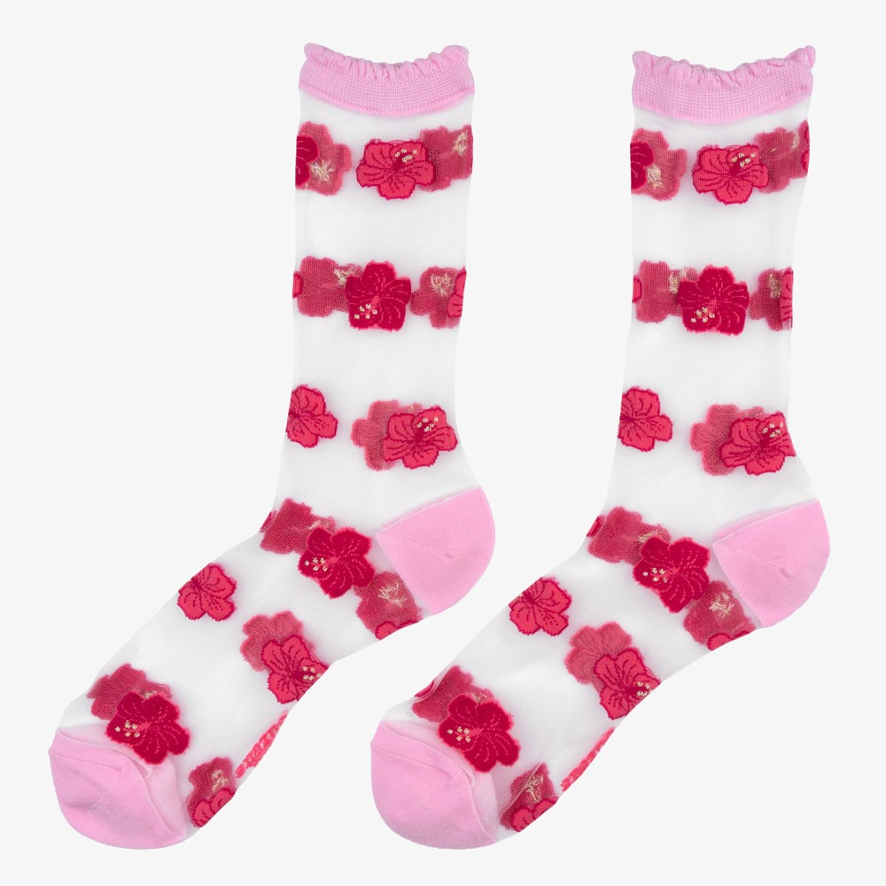 Chaussettes transparentes Hibiscus - Coucou Suzette