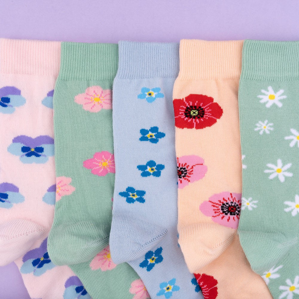 Pink Pansy Flower patterned Sheer Socks – Coucou Suzette