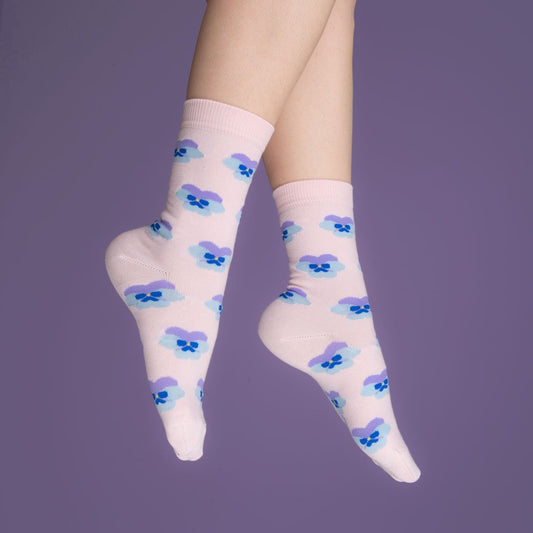 Coucou Suzette Anemone patterned Sheer Socks
