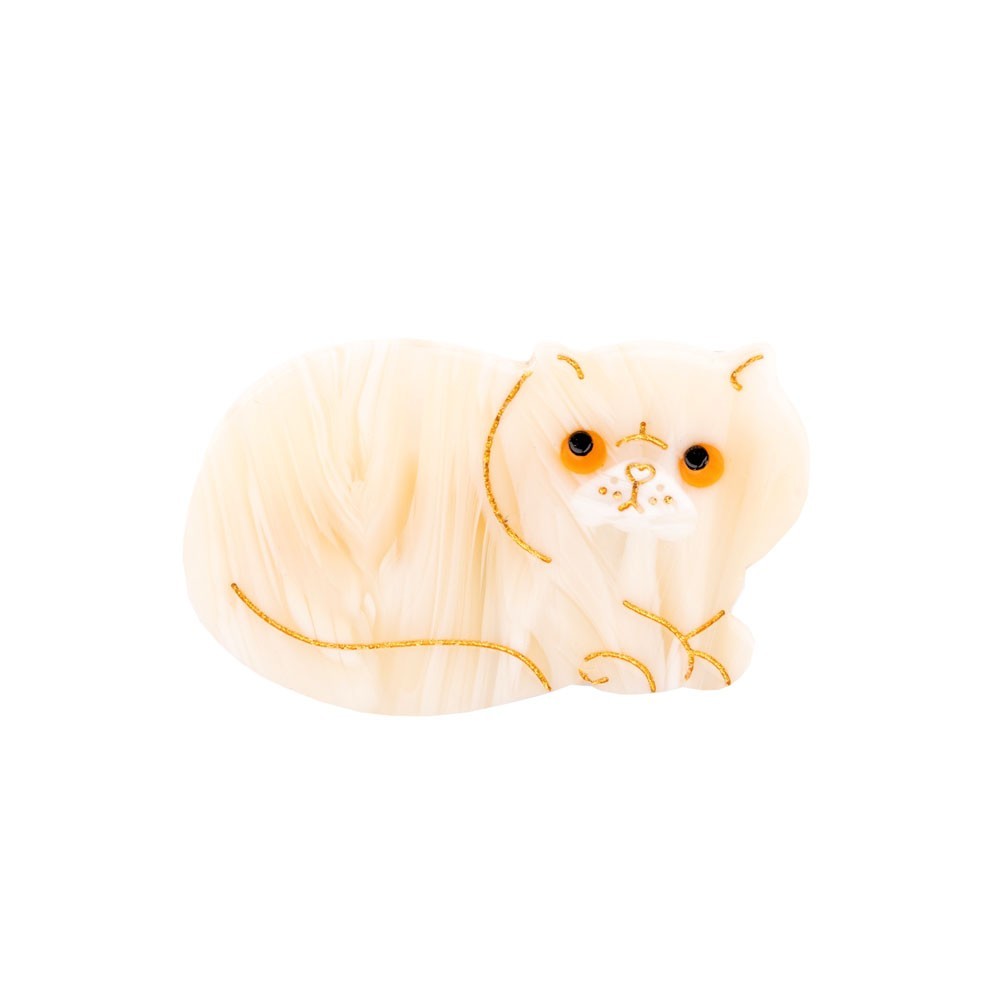 Barrette Chat Exotic Shorthair Blanc - Coucou Suzette